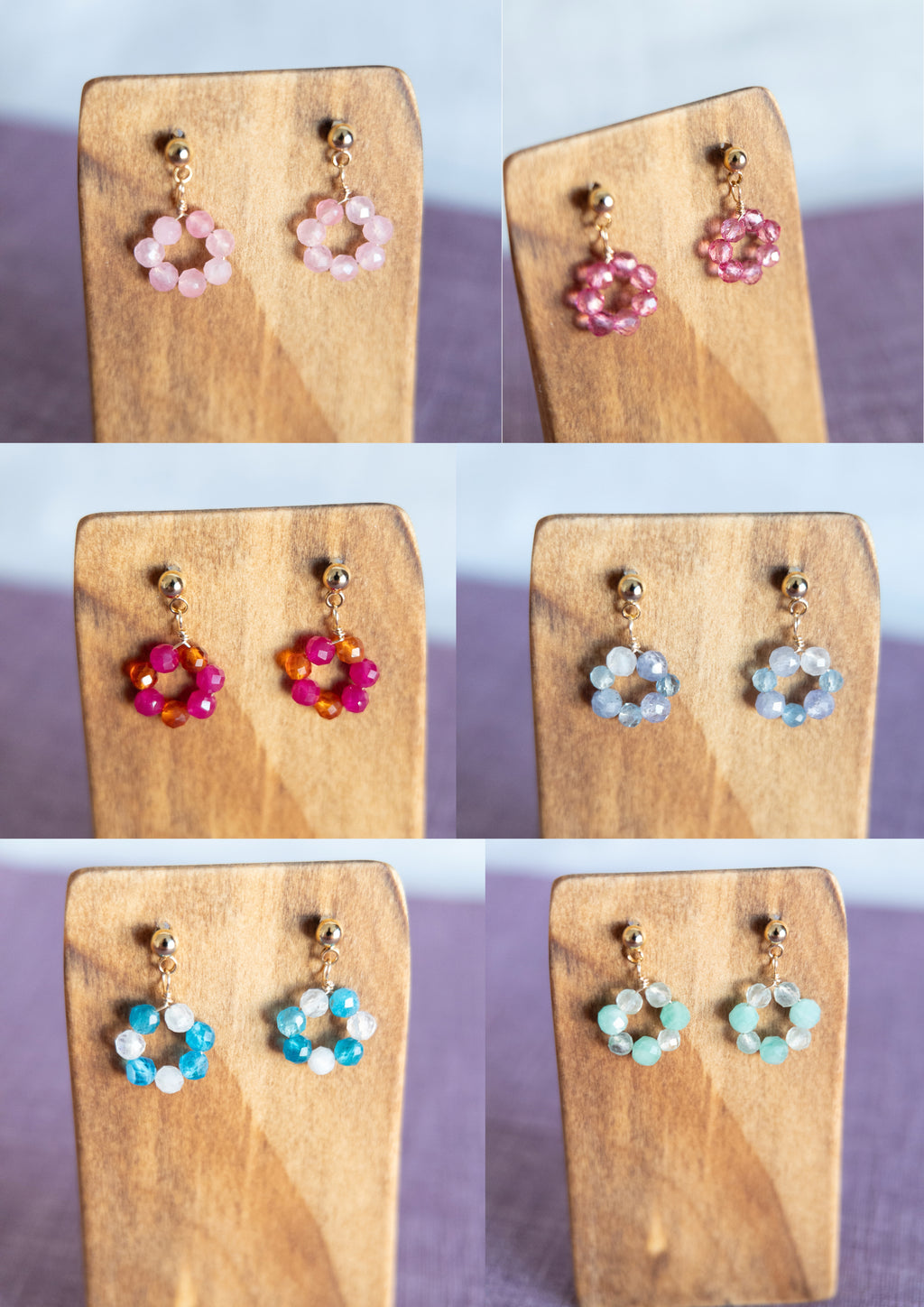 Drop Earrings - 1 Flower