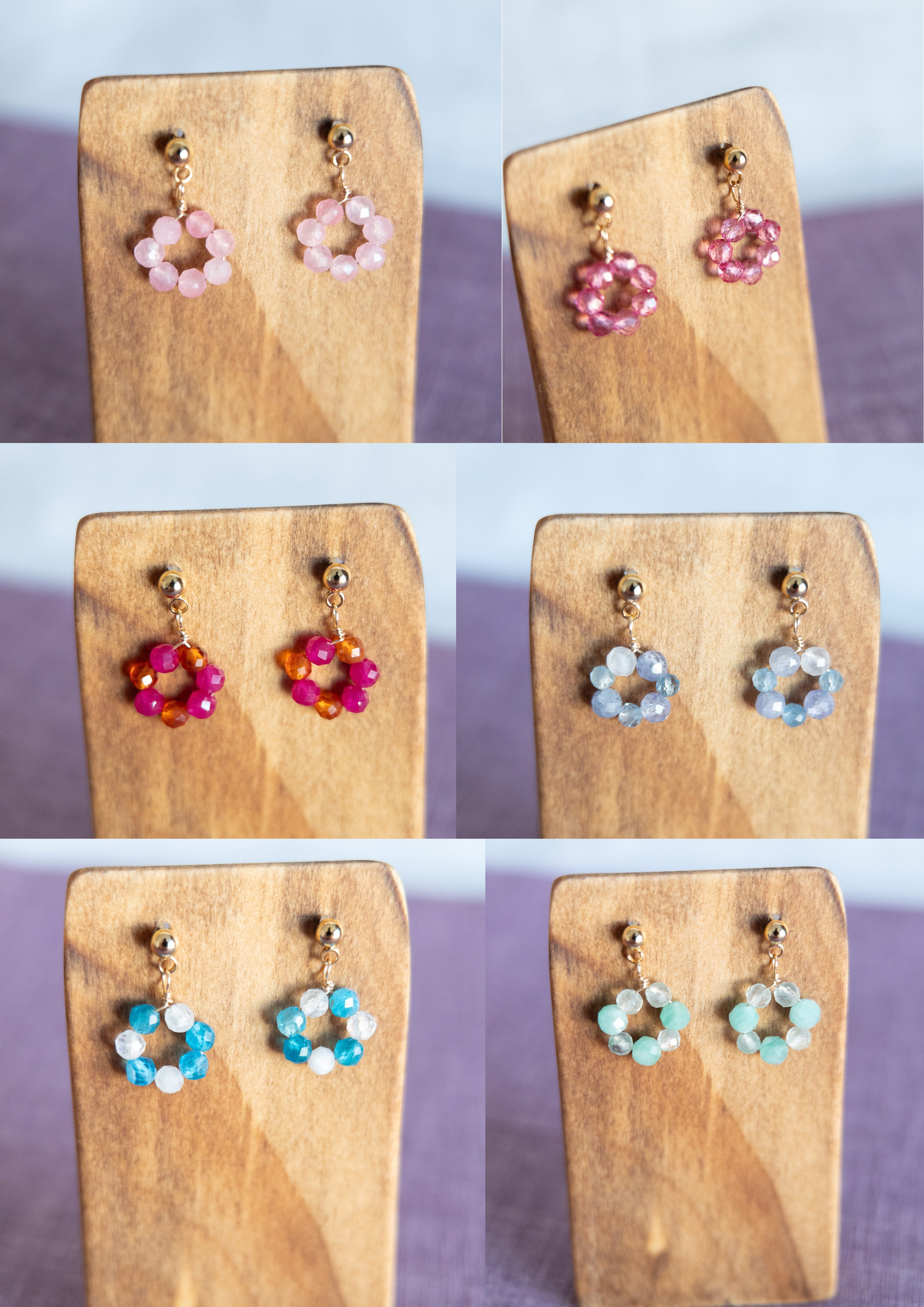 Drop Earrings - 1 Flower