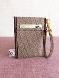 Pass Case - Light Brown Flowers
