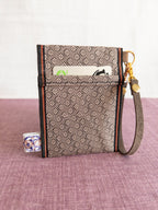 Pass Case - Light Brown Flowers