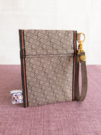 Pass Case - Light Brown Flowers