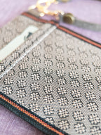 Pass Case - Light Brown Flowers
