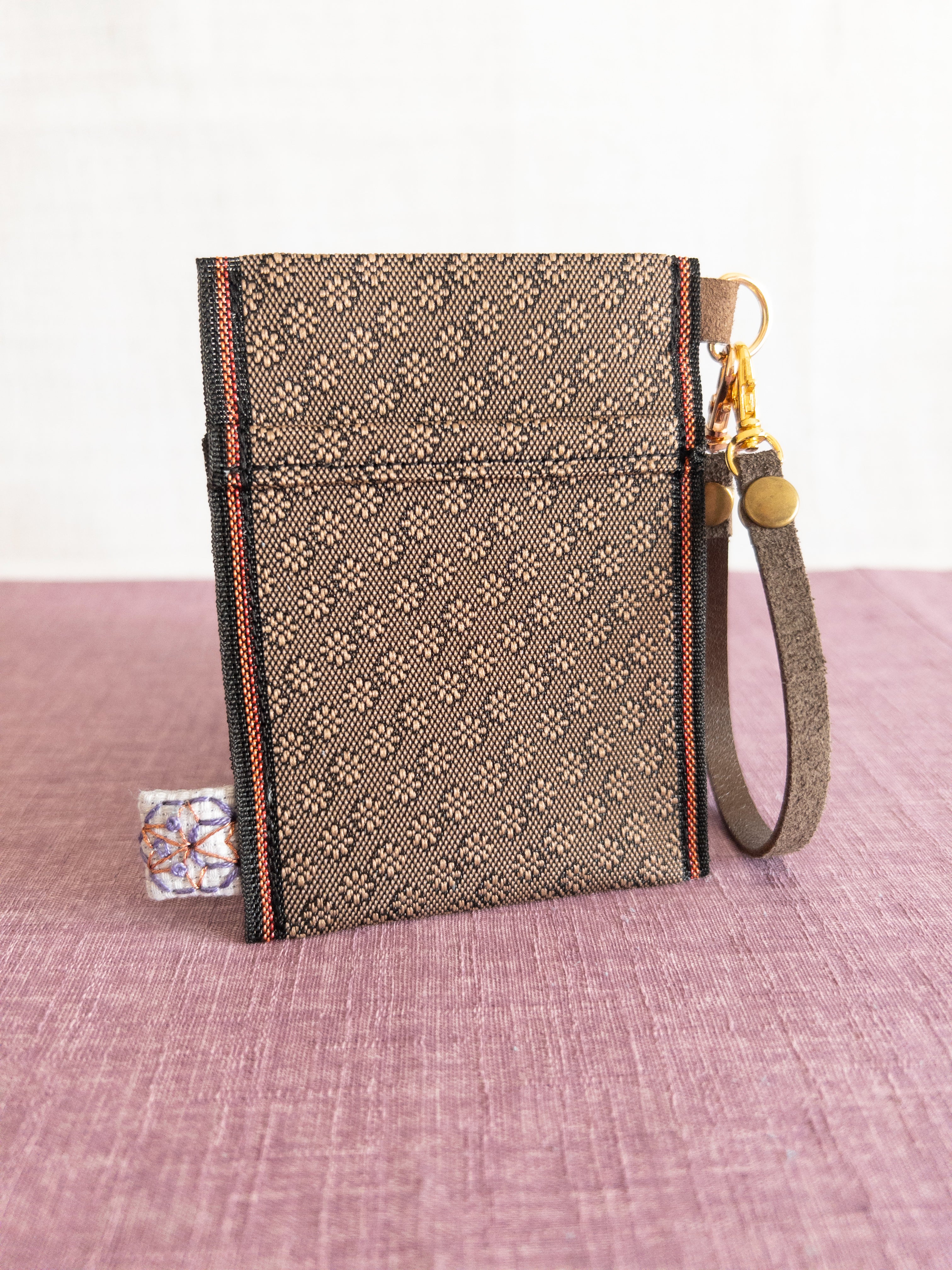 Pass Case - Brown Flowers