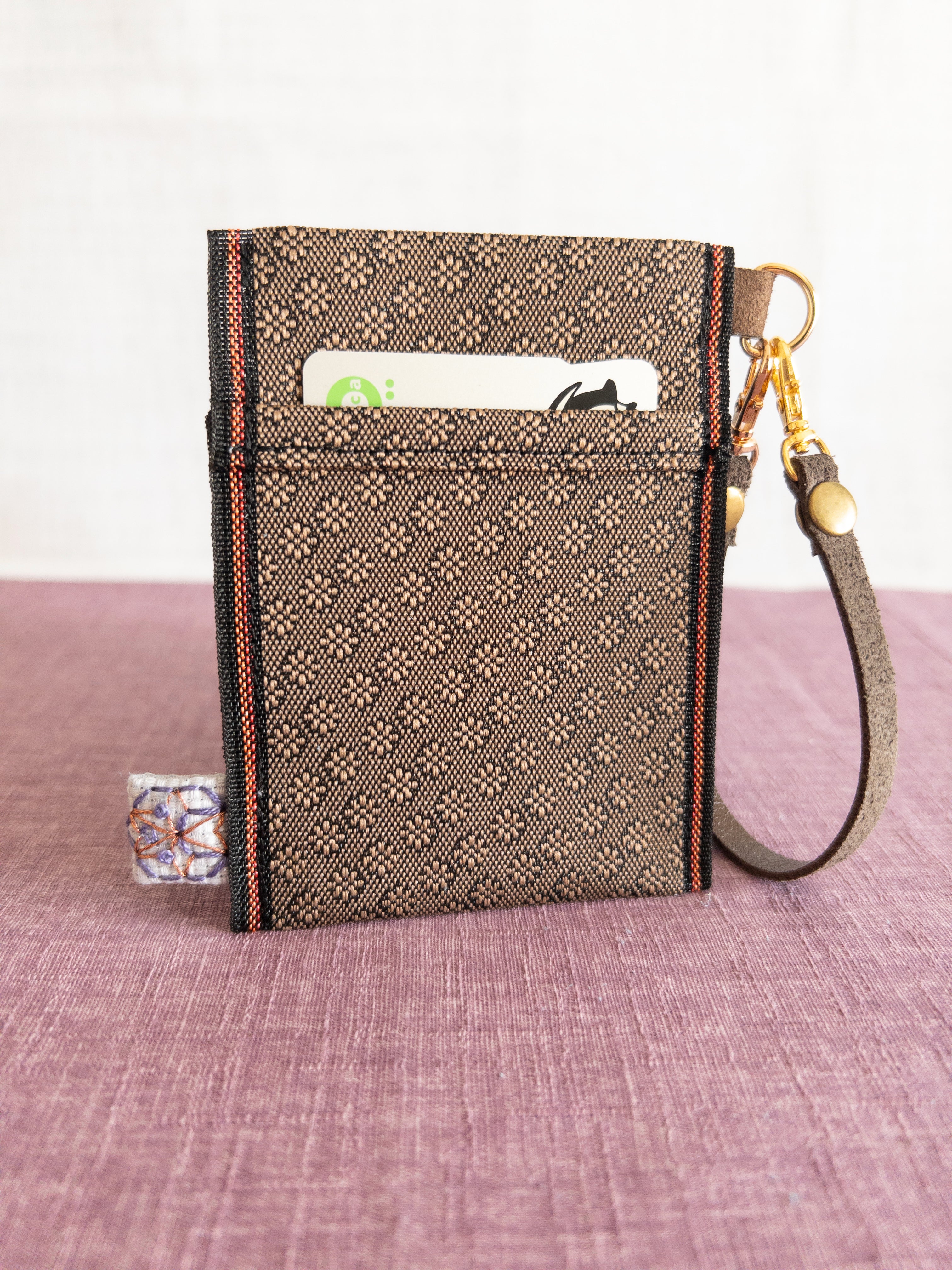 Pass Case - Brown Flowers