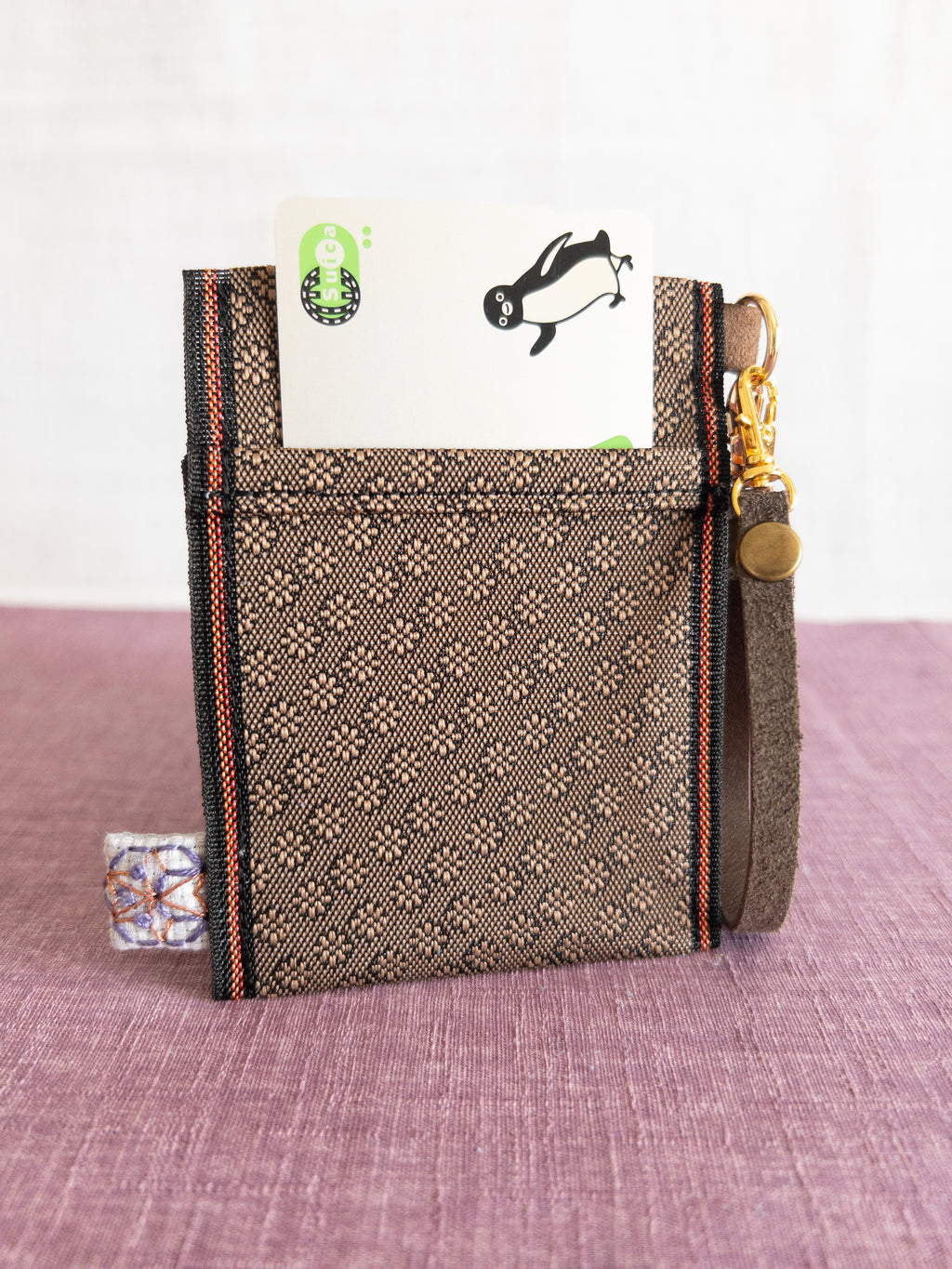 Pass Case - Brown Flowers