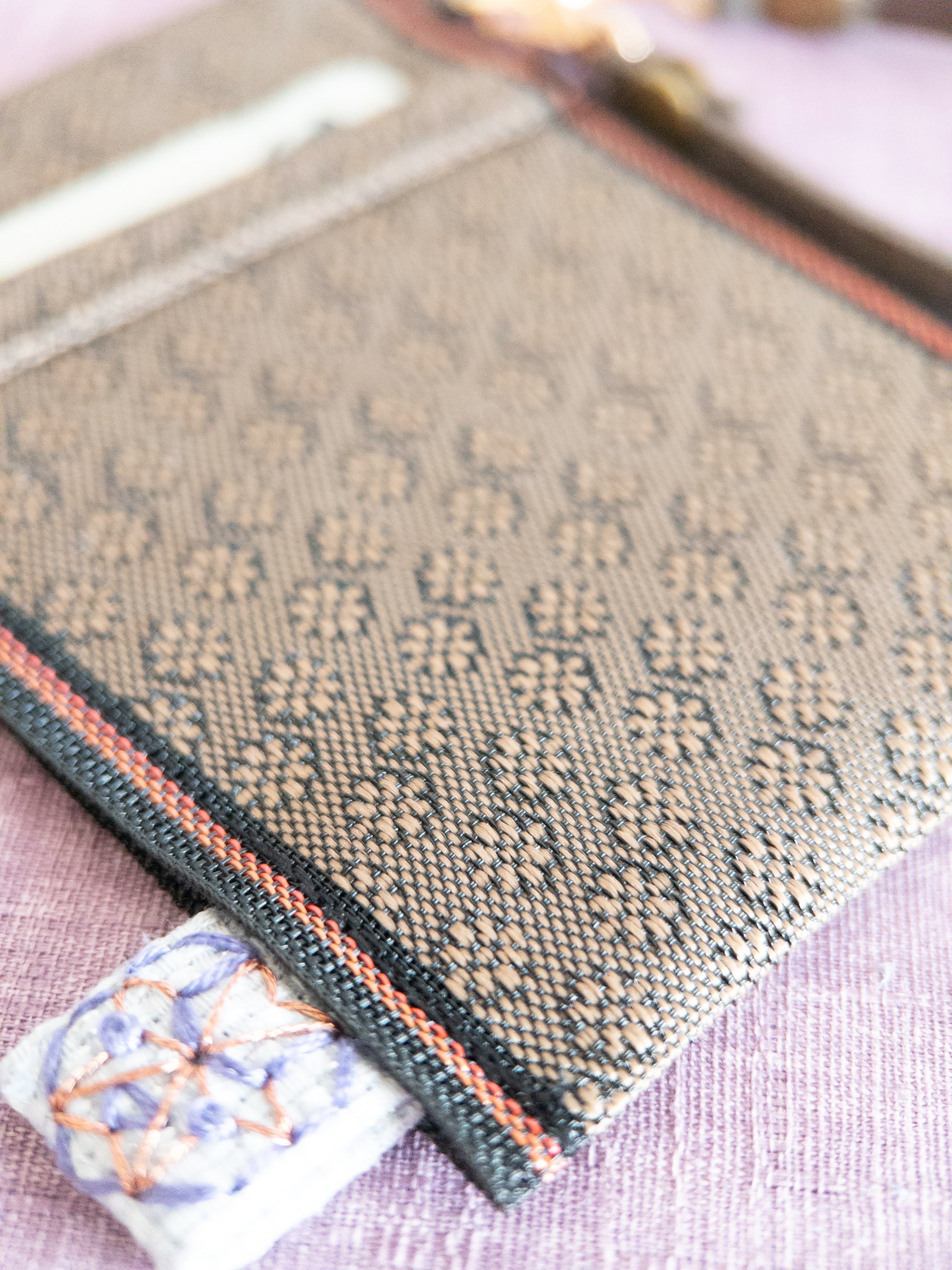 Pass Case - Brown Flowers