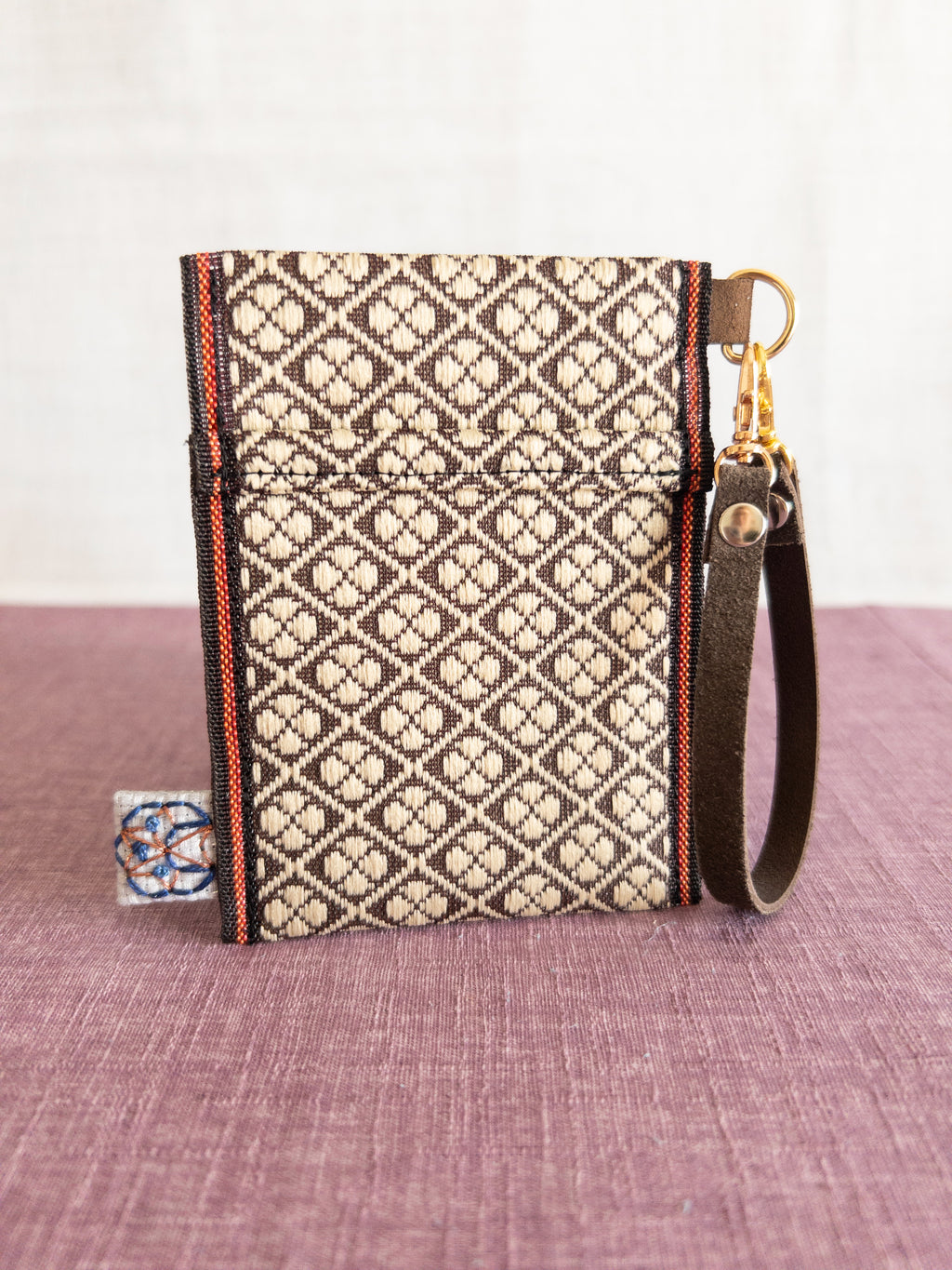 Pass Case - Brown & Beige Clovers