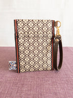 Pass Case - Brown & Beige Clovers