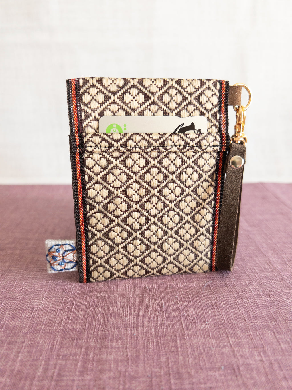 Pass Case - Brown & Beige Clovers