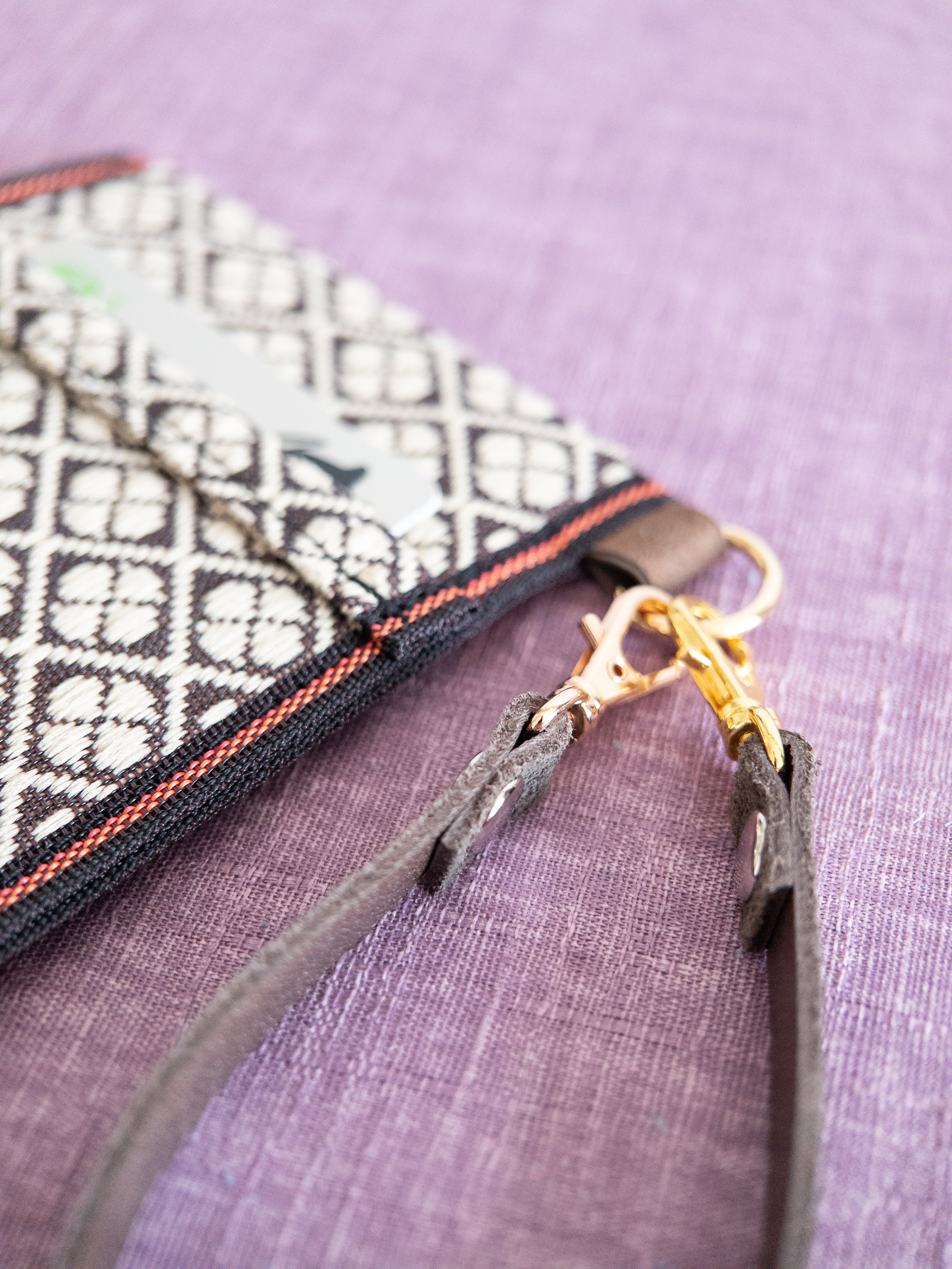 Pass Case - Brown & Beige Clovers