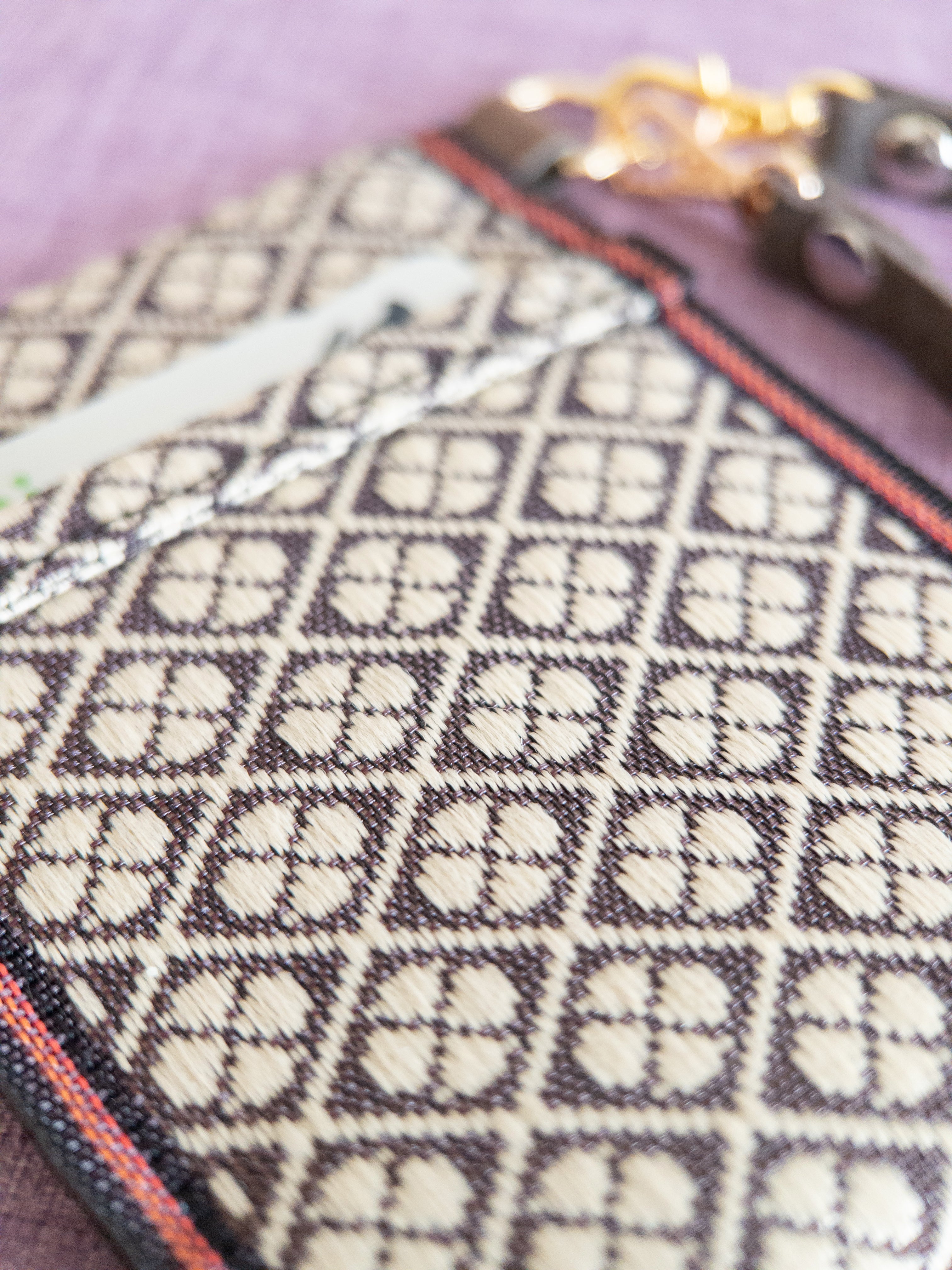 Pass Case - Brown & Beige Clovers