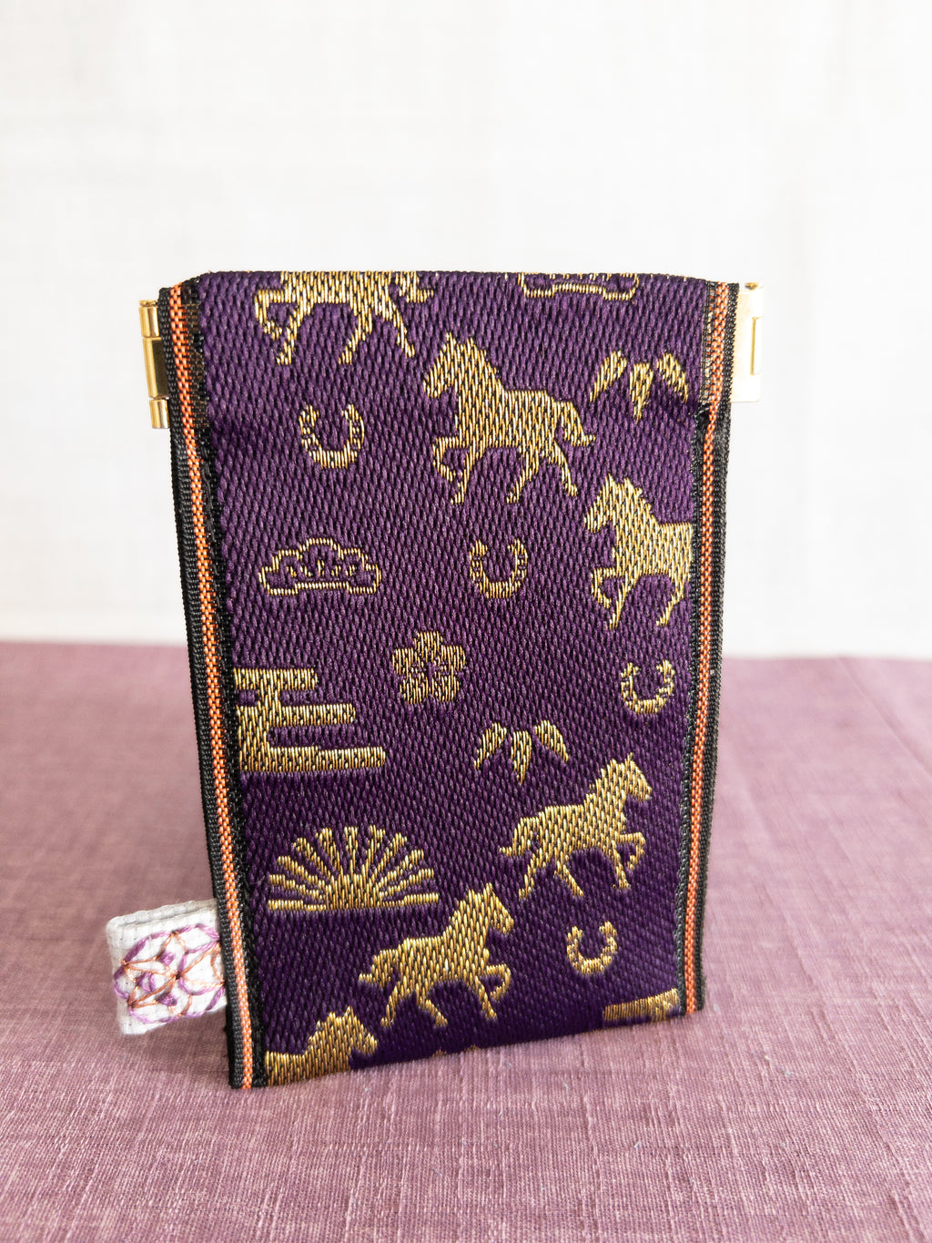 Spring clasp Pouch - Year of the Horse (Purple)