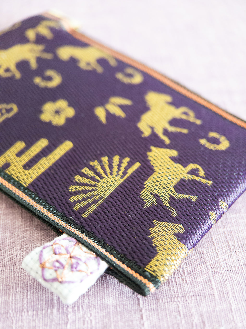Spring clasp Pouch - Year of the Horse (Purple)