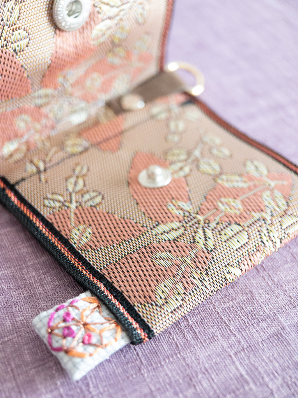 Flap Pouch - Pink Flowers