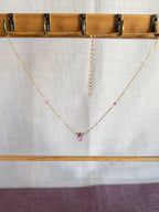 Beaded Necklace - Pink Topaz