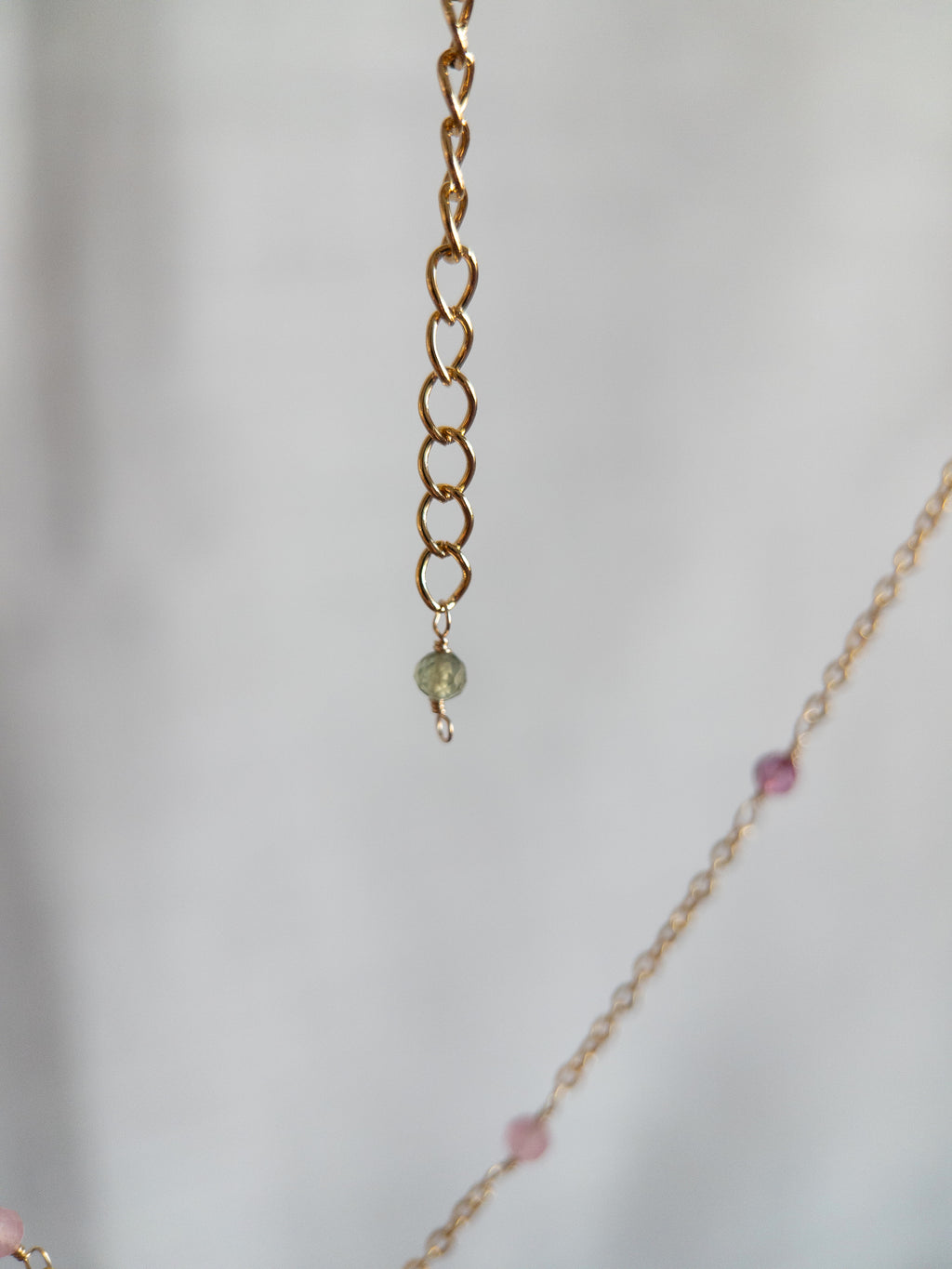 Beaded Necklace - Pink Topaz