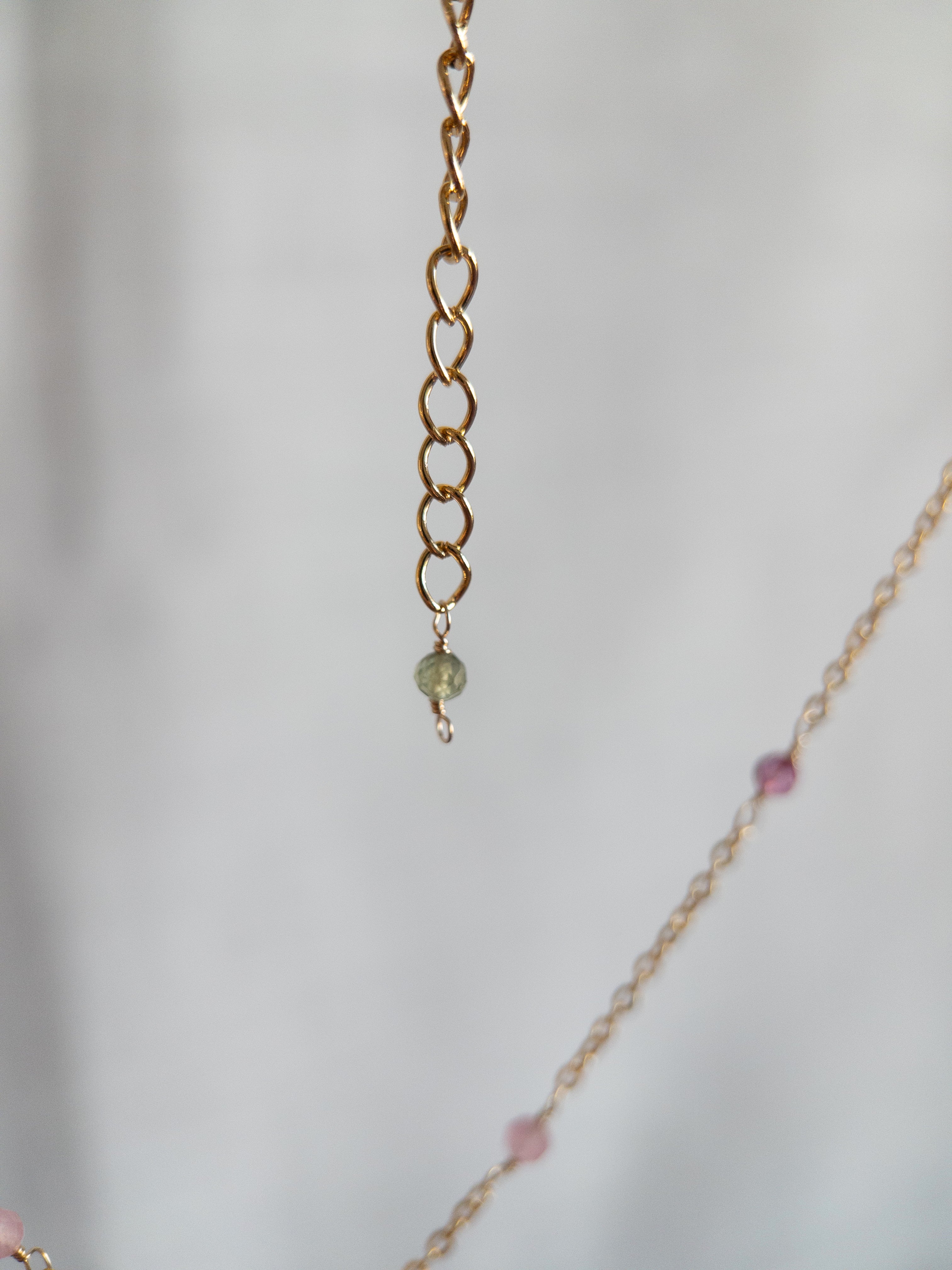 Beaded Necklace - Pink Topaz