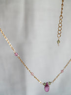 Beaded Necklace - Pink Topaz