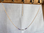 Beaded Necklace - Purple & Green