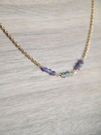 Beaded Necklace - Purple & Green