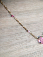Beaded Necklace - Pink Topaz