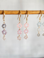 Drop Earrings - 3 Flowers