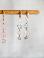 Drop Earrings - 3 Flowers