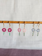 Drop Earrings - Flower & Stem