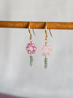 Drop Earrings - Flower & Stem