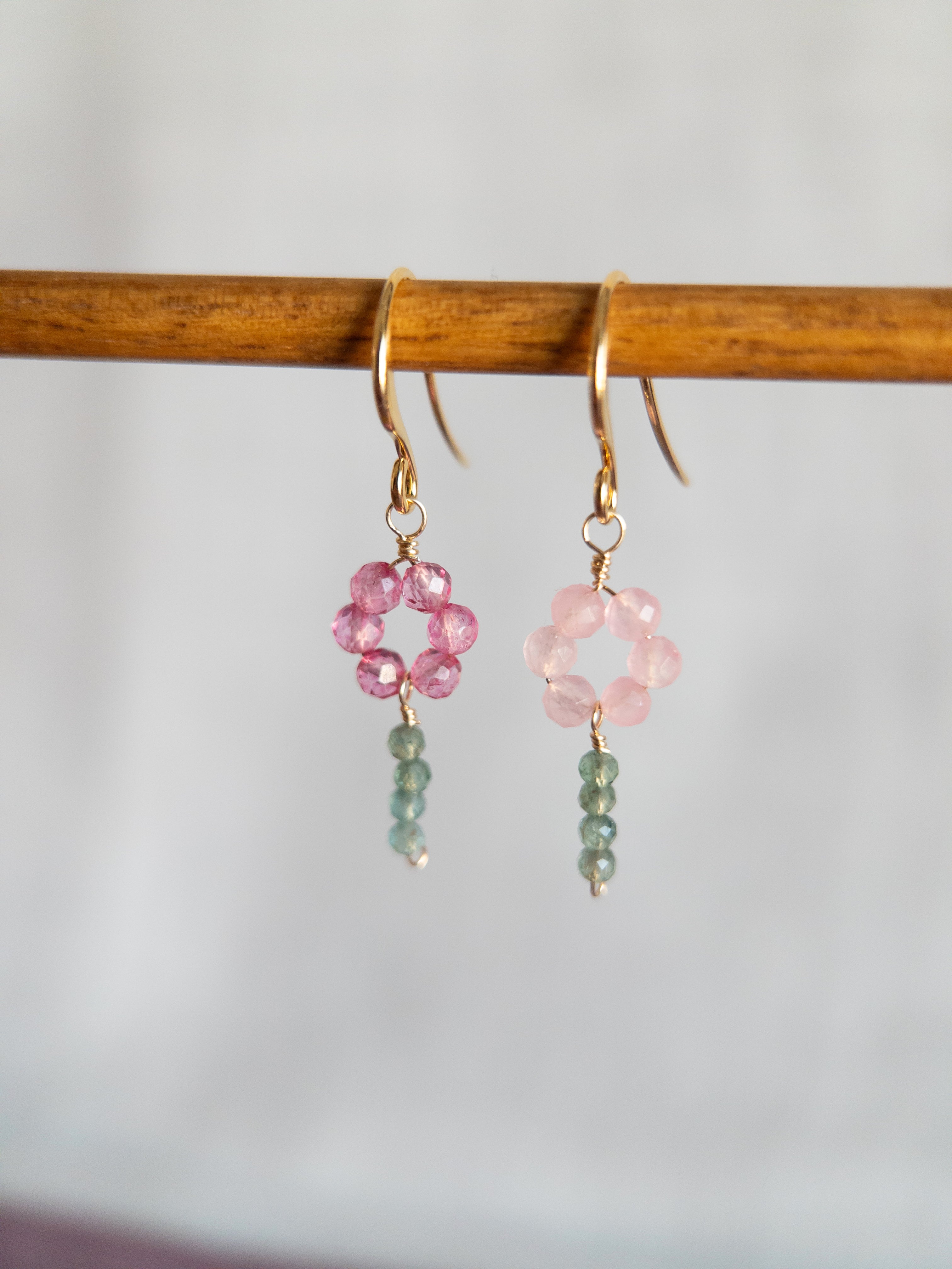 Drop Earrings - Flower & Stem