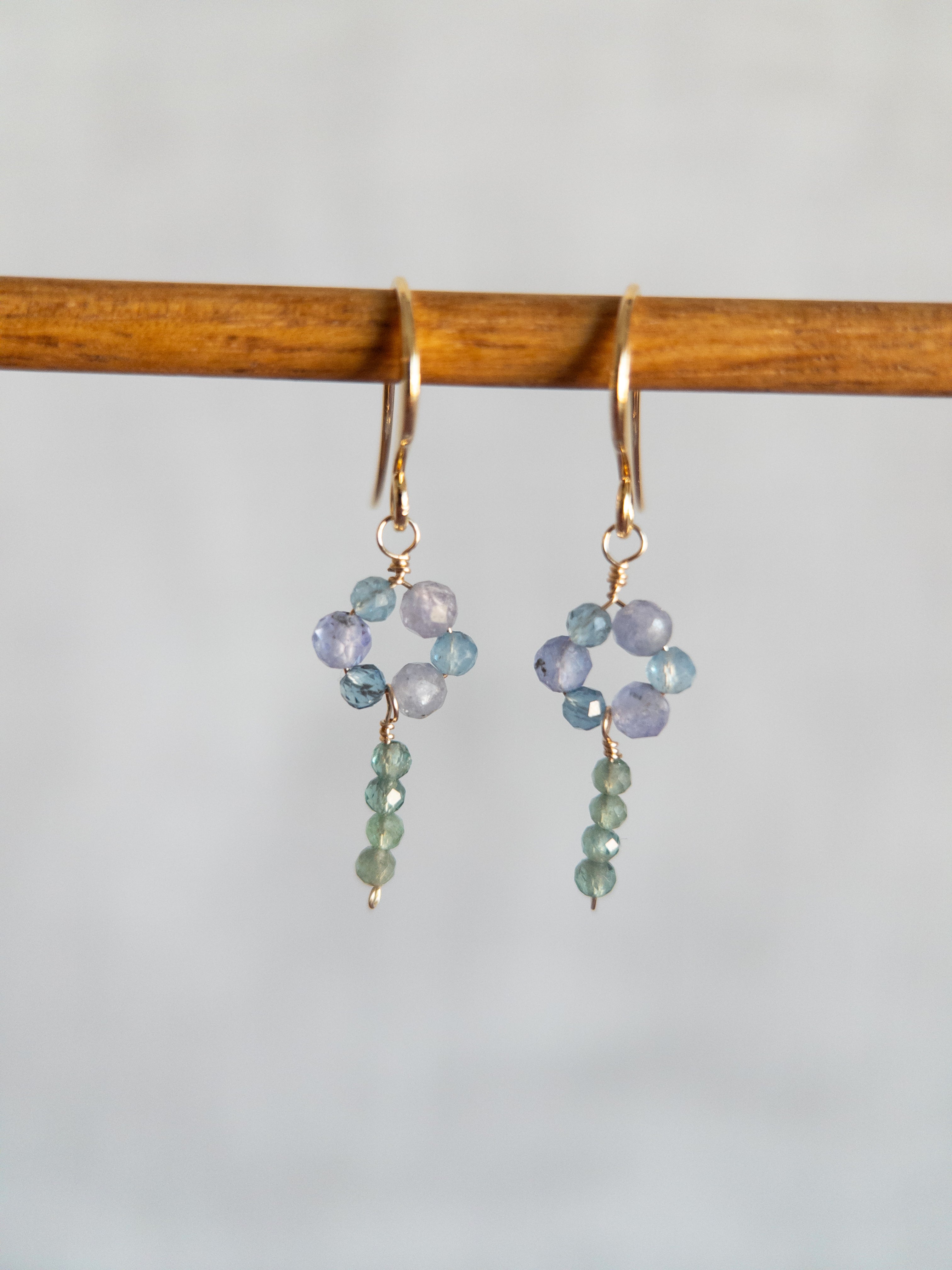 Drop Earrings - Flower & Stem