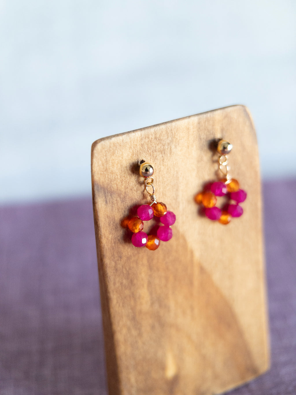Drop Earrings - 1 Flower