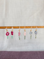 Clip-on Drop Earrings - Flower & Stem
