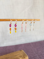 Clip-on Drop Earrings - 3 Flowers
