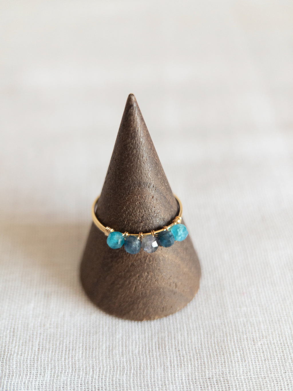 Bague - Doré / Tons bleus