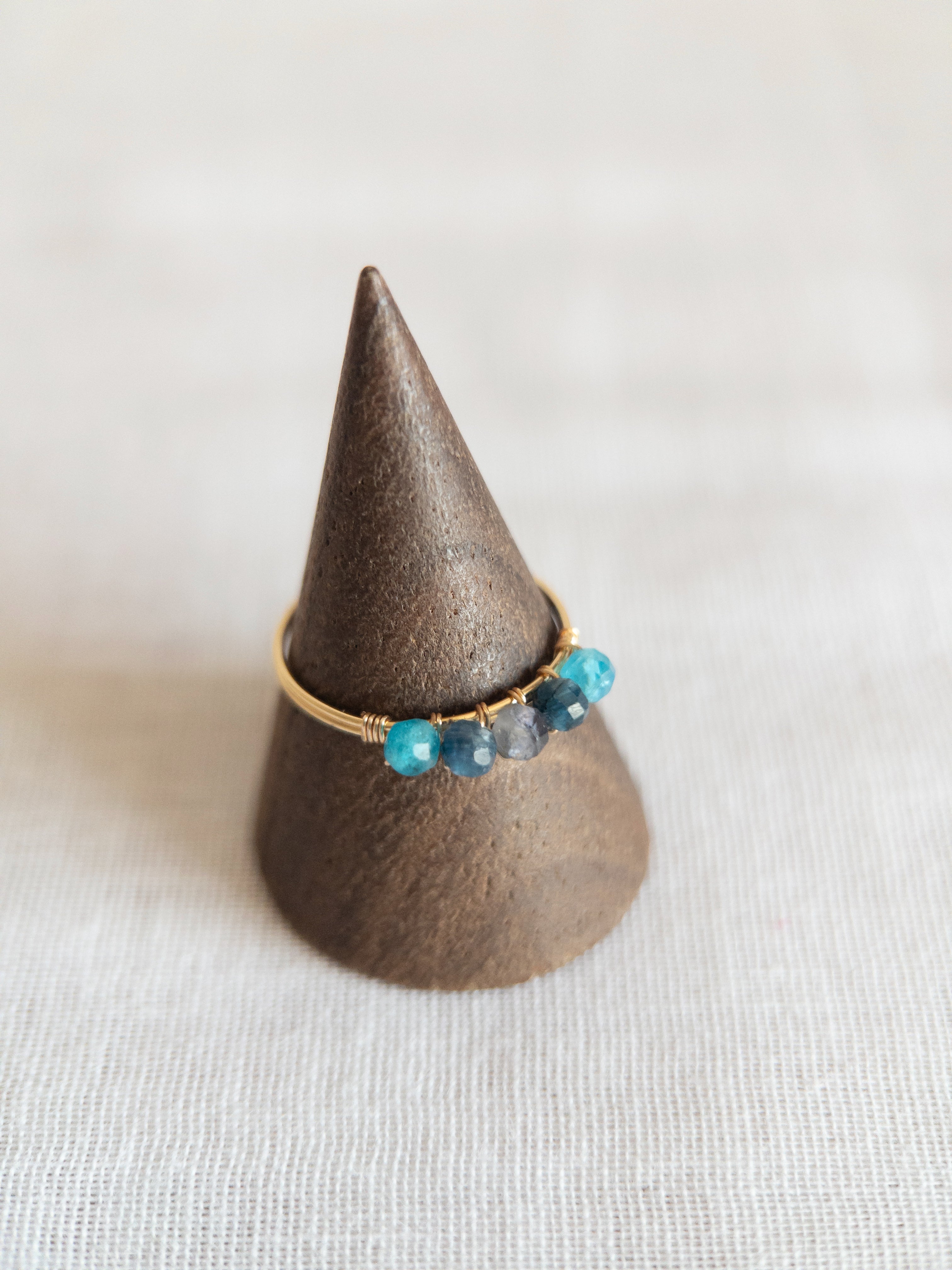 Bague - Doré / Tons bleus