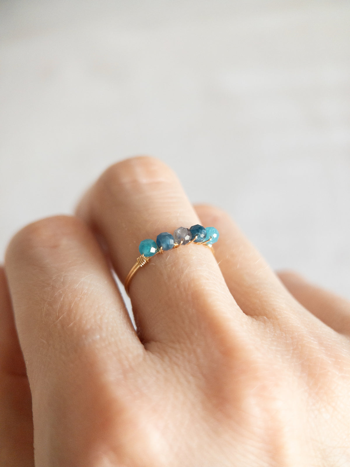 Bague - Doré / Tons bleus