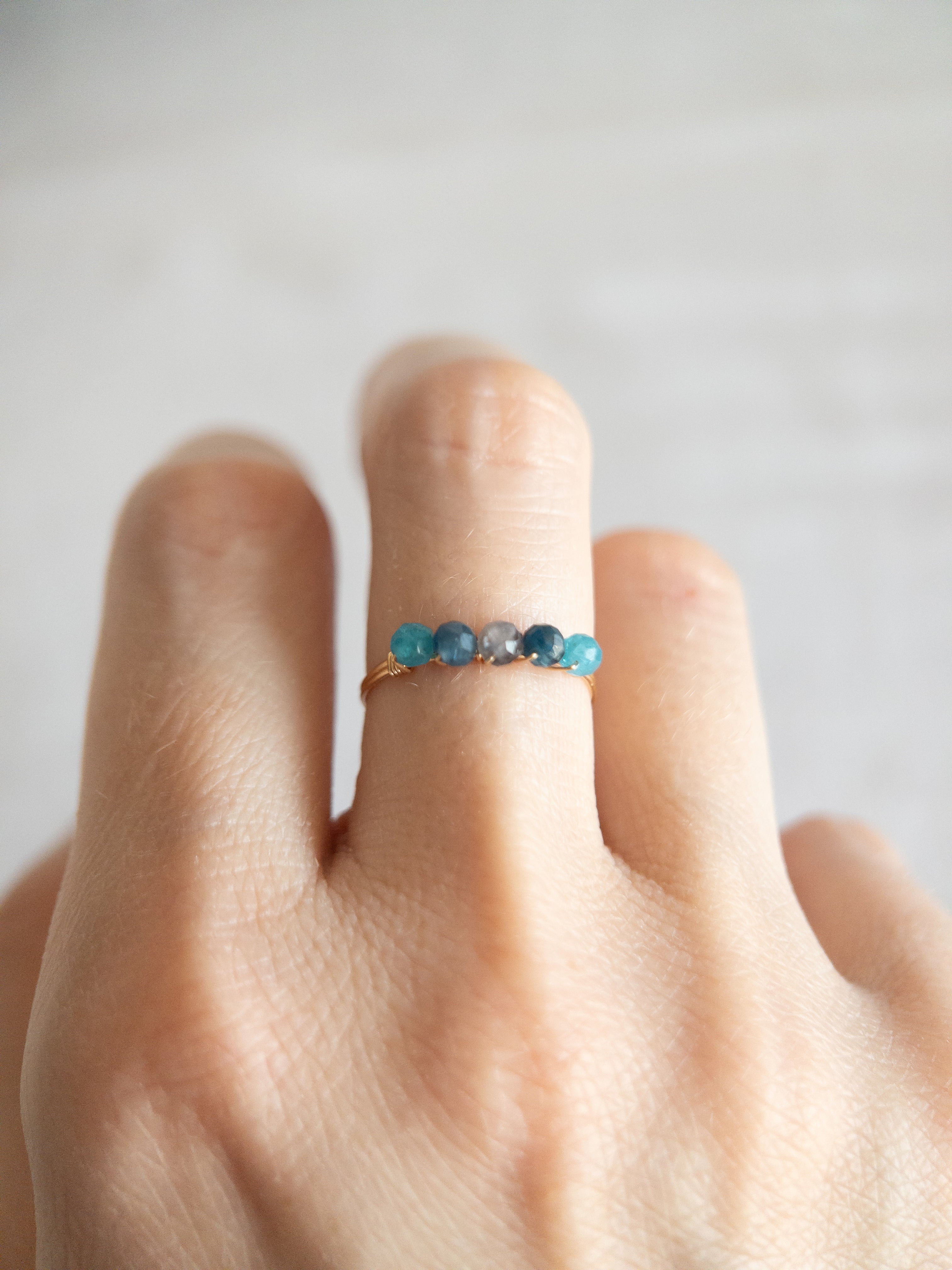 Bague - Doré / Tons bleus