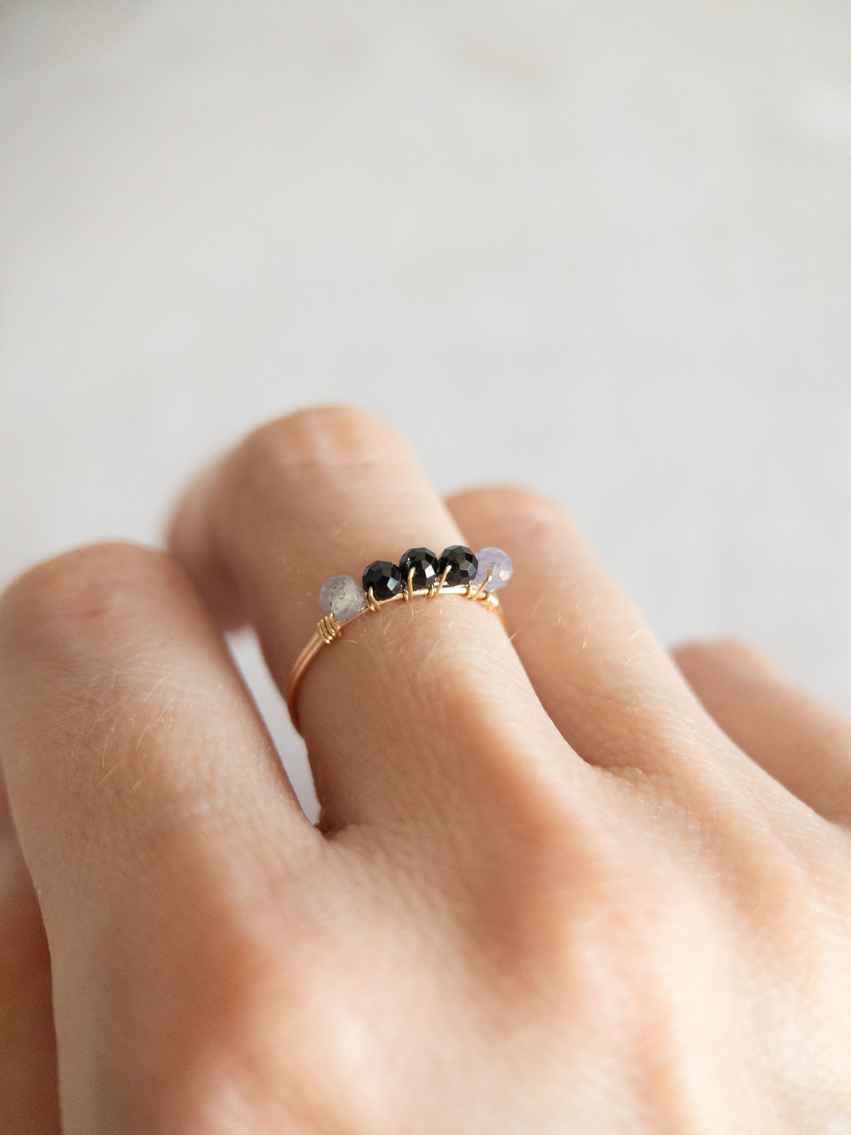 Bague - Doré / Noir & Violet