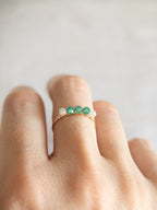 Bague - Doré / Vert & Blanc