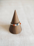 Bague - Argent / Orange, Bleu & Violet