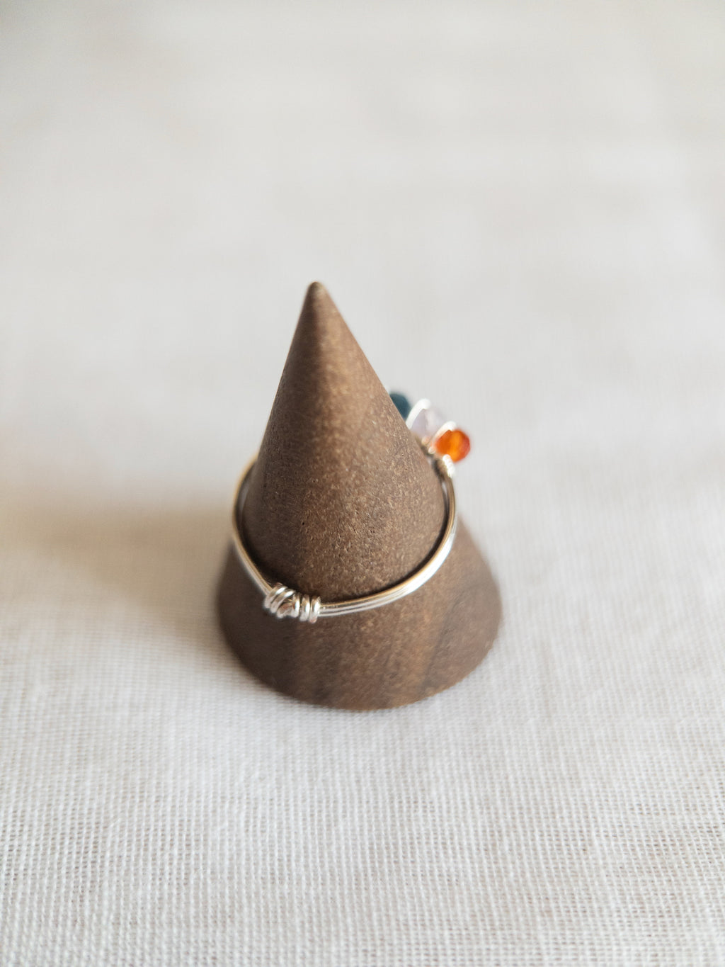 Bague - Argent / Orange, Bleu & Violet