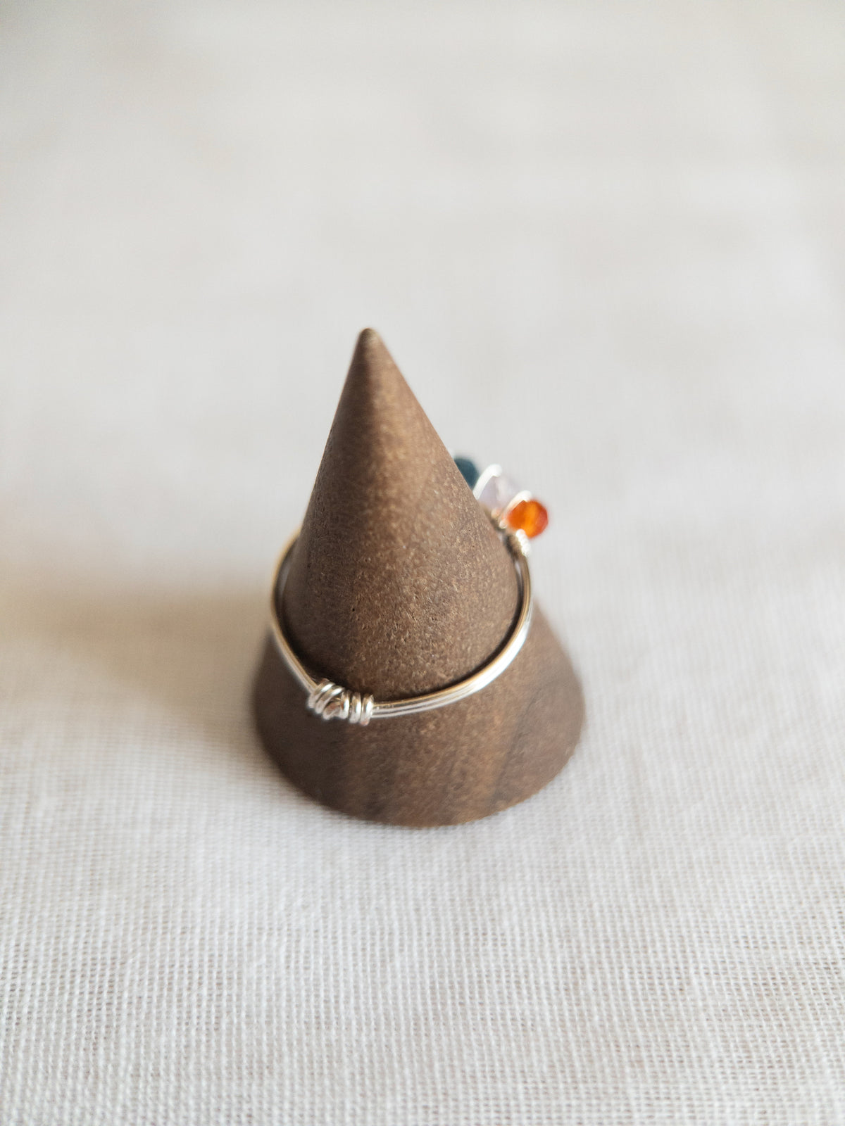 Bague - Argent / Orange, Bleu & Violet