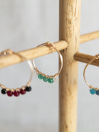 Bague - Doré / Vert & Blanc