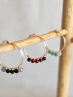 Bague - Doré / Rouge & Noir