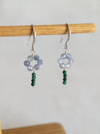 Drop Earrings - Silver / Flower & Stem
