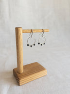 Round Drop Earrings - Silver / Black & White