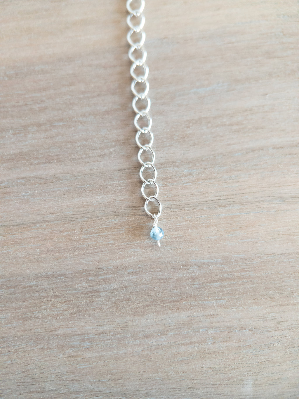 Beaded Necklace - Silver / Pink Topaz + Black