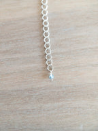 Beaded Necklace - Silver / Pink Topaz + Black