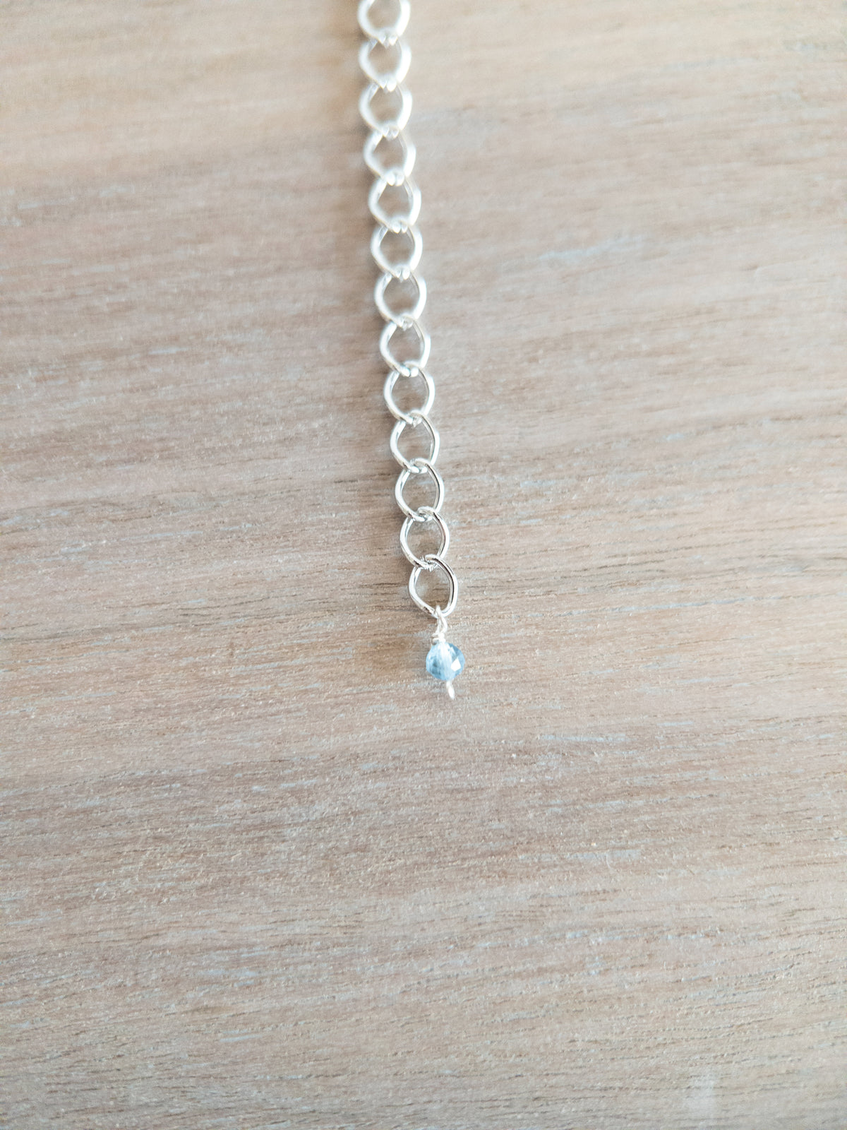 Beaded Necklace - Silver / Pink Topaz + Black